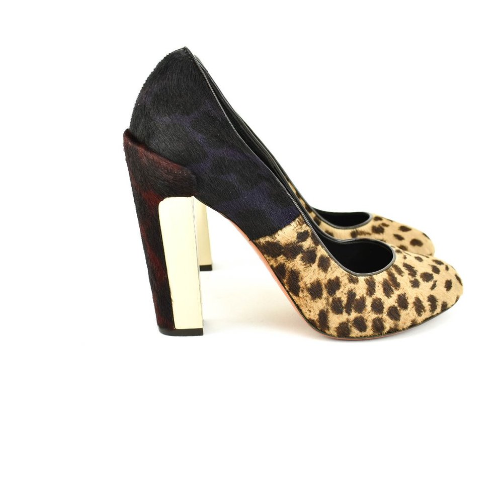 BRIAN ATWOOD: Multicolor, Leopard Print Calf Heels - Picture 6 of 10